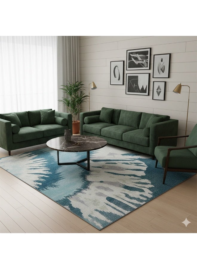 بديل سجاد مودرن مطبوع 3D - مقاس 160×230 سم - ظهر دوتس مانع للانزلاق وقابل للغسيل - تصميمات عصرية متنوعة. - Image 3
